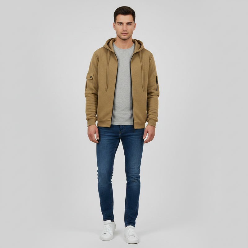 Hættetrøje Med Lynlås | Casual Hoodies Mænd