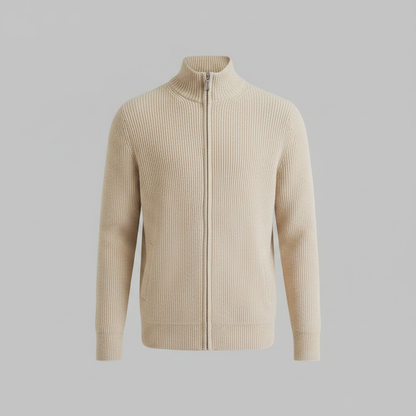 Slim Fit Cardigan | Herre Cardigan med Lynlås 0