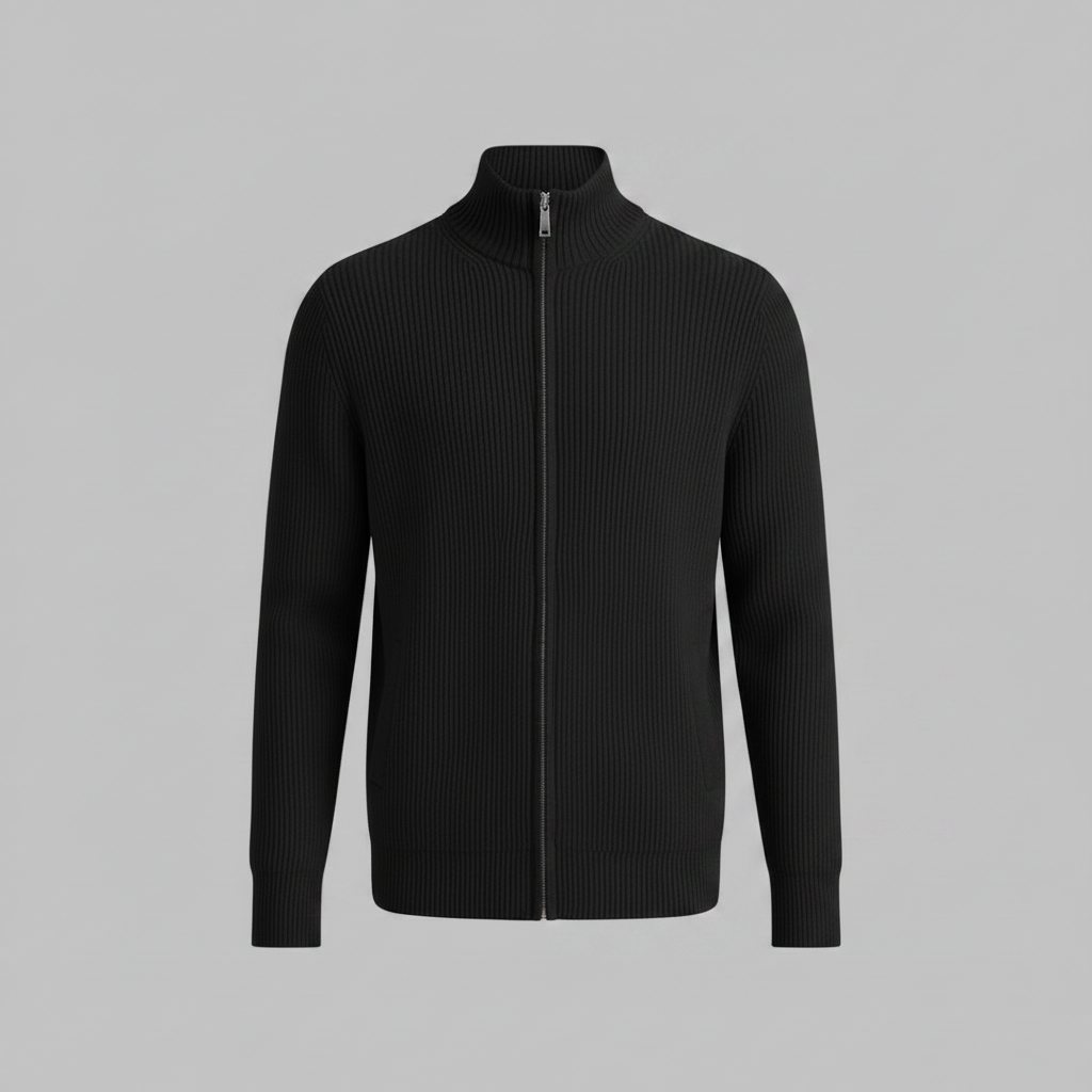 Slim Fit Cardigan | Herre Cardigan med Lynlås 5